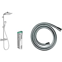 Hansgrohe 27271000 Crometta E 240 Sistema de ducha- 2 tipos de chorro- Cromo- 240 mm + 28276000 Isiflex flexo de 1-60m…